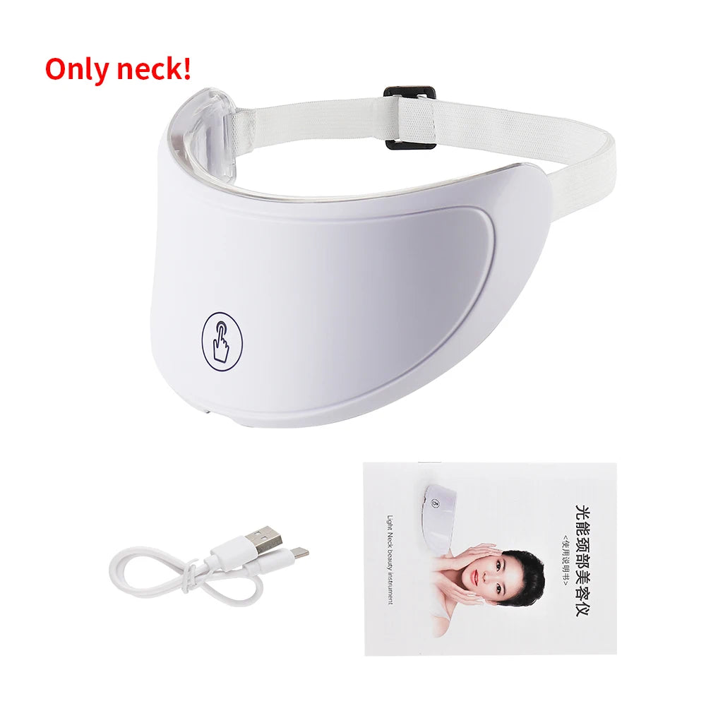 Wireless 7 Colors LED Face Beauty Machine Photon Facial Neck Skin Tighten Rejuvenation Facial Neck Mask